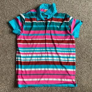 striped puma golf shirt